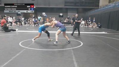131 lbs Cons. Round 5 - Karris Carter, Northern Colorado Wrestling Club vs Sayben Owen, Unattached