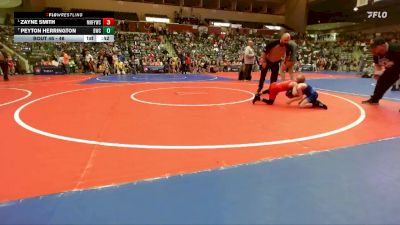 46 lbs 1st Place Match - Zayne Smith, Mountain Home Flyers Youth Wrestling Club vs Peyton Herrington, Battlefield Wrestling Club