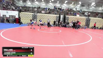 91-97 lbs Round 2 - Paul Ladd, Franklin Central WC vs Camden Hook, Contenders WA