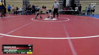 82 lbs Cons. Round 2 - Crew Ernspiger, Castle Wrestling Club vs Maverick Boyd, Henryville Youth Wrestling
