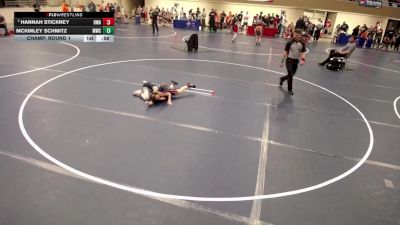 12U GIRLS - 69 lbs Champ. Round 1 - Hannah Stickney, Blaine Wrestling Association vs McKinley Schmitz, Monticello Wrestling Club