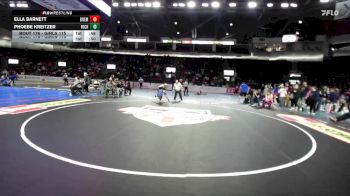 Girls 115 lbs Cons. Round 1 - Ella Barnett, Bremerton (Girls) vs Phoebe Kreitzer, Richland (Girls)