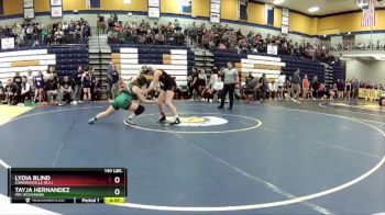 140 lbs. Cons. Round 3 - Lydia Blind, Edwardsville (H.S.) vs Tayja Hernandez, Mid-Buchanan