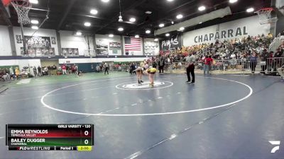 120 lbs Quarterfinal - Emma Reynolds, Temecula Valley vs Bailey Dugger, Chaparral