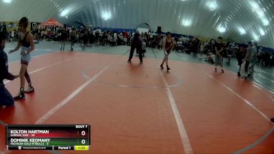 84 lbs Round 3 (6 Team) - Kolton Hartman, Kardiac Kidz vs Dominik Keomany, Michigan Gold Pitbulls