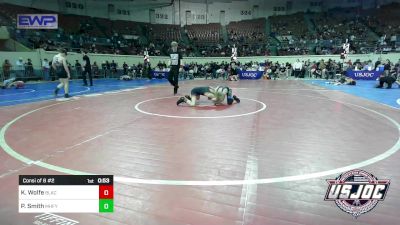 76 lbs Consi Of 8 #2 - Kroy Wolfe, Blackwell Wrestling Club vs Peyton Smith, Mountain Home Flyers