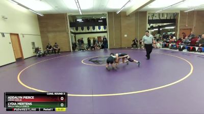 100lbs Cons. Round 3 - Lydia Mertens, Walla Walla (Girls) vs Addalyn Pierce, Union (Girls)