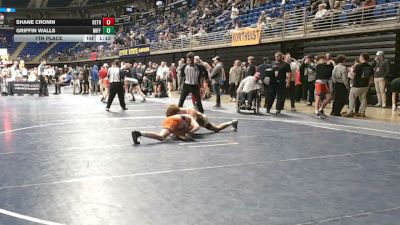 132 lbs 7th Place - Shane Cronin, Beth Center vs Griffin Walls, Mifflinburg