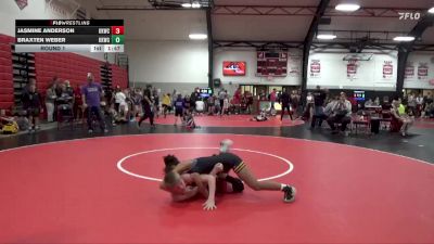 110-120 lbs Round 1 - Braxten Weber, Keokuk Kids Wrestling Club vs Jasmine Anderson, Keokuk Kids Wrestling Club