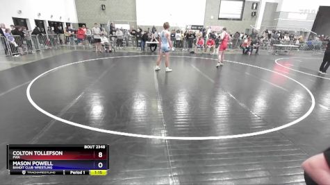 150 lbs Cons. Round 4 - Colton Tollefson, FWA vs Mason Powell, Bandit Club Wrestling