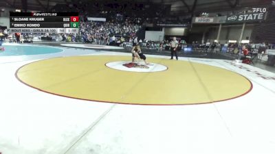 Girls 2A 100 lbs Quarterfinal - Sloane Kruger, Black Hills (Girls) vs Emiko Kondo, Quincy (Girls)