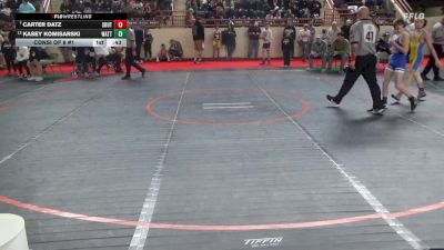 95_B lbs Consi Of 8 #1 - Carter Datz, Southmoreland vs Kasey Komisarski, Wattsburg