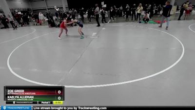 115 lbs Cons. Round 3 - Kaelyn Alleman, Wasatch Wrestling Club vs Zoe Greer, Betterman Elite Wrestling