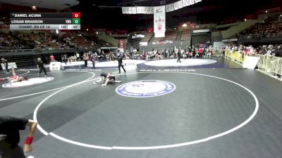 100 lbs Champ. Rd Of 16 - Logan Branson, Vacaville Wrestling Club vs Daniel Acuna