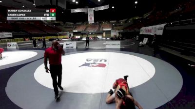113 lbs 5th Place Match - Jayden Gonzalez, Central Valley Bengals vs Caden Lopez, Woodlake Tiger Wrestling Club
