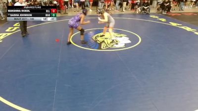 140 lbs Champ. Round 2 - Sasha Johnson, Antioch vs Makenna Roedl, Westville