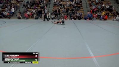 65 lbs Quarterfinal - Duke Mahoney, Lakeville Wrestling vs Brecken Wade, Pardeeville Boys Club Youth Wr