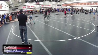 77 lbs Round 1 - Zechariah Davis, Nebraska Wrestling Training Center vs Rylan Ruckman, Beatrice Wrestling Club