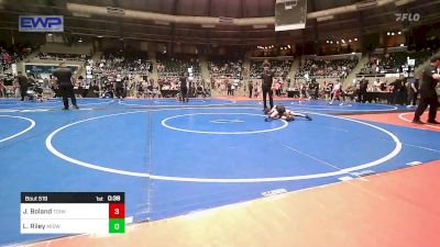 61 lbs Quarterfinal - Jett Boland, Tonkawa Takedown Club vs Leland Riley, Midwest City Bombers Youth Wrestling Club