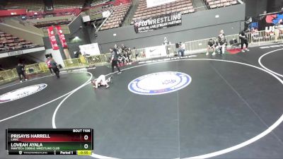 81 lbs Quarterfinal - Loveah Ayala, Manteca Cobras Wrestling Club vs Prisayis Harrell, LAWC