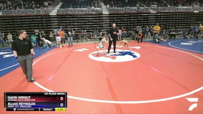 70 lbs 1st Place Match - Gavin Wright, Natrona Colts Wrestling vs Elijah Reynolds, Windy City Wrestlers