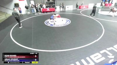 97 lbs 3rd Place Match - Adan Board, Lion Of Judah Wrestling Academy vs Uriah Holiday, Rough House Wrestling