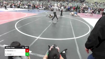 52 lbs Quarterfinal - Hunter Romero, Greenwave Youth WC vs Emett Emigh, Top Fuelers WC