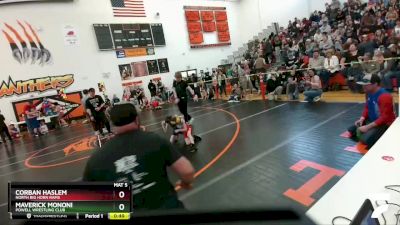 43 lbs Round 2 - Corban Haslem, North Big Horn Rams vs Maverick Mononi, Powell Wrestling Club