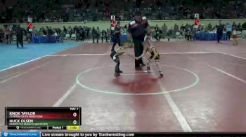 43 lbs Cons. Round 2 - Knox Taylor, Clinton Youth Wrestling vs Huck Olsen, Henryetta Knights Wrestling