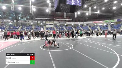 95 lbs Consi Of 4 - Brodie Hill, Pomona Elite vs Yandel Basham, Hotshots