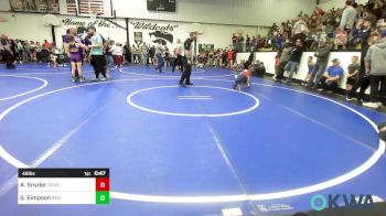 49 lbs Quarterfinal - Aubrey Snyder, Dark Cloud Wrestling Club vs Sawyer Simpson, Salina Wrestling Club
