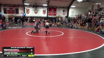 Bracket 4 lbs Cons. Semi - Sebastian Gould, Keokuk Kids Wrestling Club vs Ledger Guymon, Camp Point Youth Wrestling