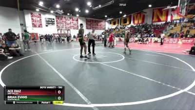 190 lbs Cons. Round 2 - Ace Diaz, Simi Valley vs Brian Evans, South Hills