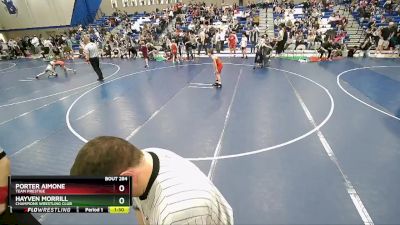 70 lbs Quarterfinal - Porter Aimone, Team Prestige vs Hayven Morrill, Champions Wrestling Club