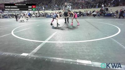75 lbs Consi Of 4 - Tatum Howell, Mannford Pirate Youth Wrestling vs Piper Weisinger, Wyandotte Youth Wrestling