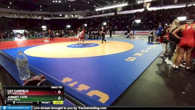 Girls 170 lbs Cons. Round 3 - Jurney Cate, Omak (Girls) vs Lily Canfield, W. F. West (Girls)