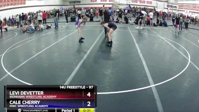 97 lbs Round 3 - Levi DeVetter, Ironhawk Wrestling Academy vs Cale Cherry, MWC Wrestling Academy