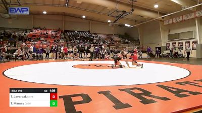 157 lbs Final - Teagen Javersak, Kiefer High School vs Tevin Minney, Cushing High School