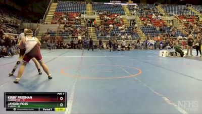 215 lbs Quarterfinal - Jayden Foss, 1-Velva vs Kirby Freeman, Carrington