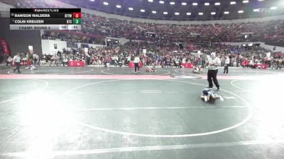 45 lbs Champ. Round 2 - Colin Kreuzer, B.A.M Training Center vs Rawson Waldera, Blair Taylor Youth Wrestling