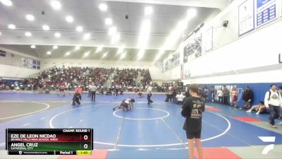 138 lbs Champ. Round 1 - Angel Cruz, Cathedral City vs Eze De Leon Nicdao, Beverly Hills High School Wres