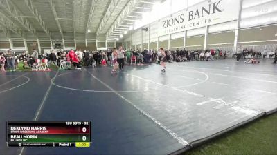 92 lbs Champ. Round 1 - Deklynd Harris, Stout Wrestling Academy vs Beau Morin, Billings WC