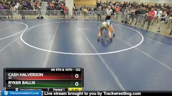 132 lbs Cons. Round 3 - Cash Halverson, AZ vs Ryker Ballis, IA