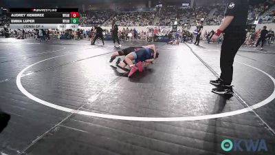 130 lbs Consi Of 4 - Audrey Hembree, Wyandotte Youth Wrestling vs Emma Luper, Wyandotte Youth Wrestling