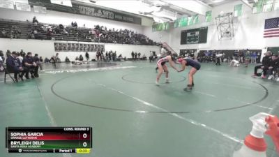 125 lbs Cons. Round 3 - Sophia Garcia, Orange Lutheran vs Bryleigh Delis, Santa Rosa Academy