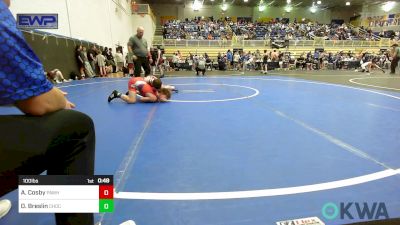 100 lbs Consi Of 8 #1 - Augustus Cosby, Pawhuska Elks Takedown vs Drake Breslin, Choctaw Ironman Youth Wrestling