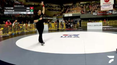 Intermediate Boys - 63 lbs Champ. Round 2 - Kyle Kim, Red Star Wrestling Academy vs Eli Diesslin, Mad Dawg Wrestling Club