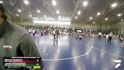 125 lbs Quarterfinal - Declan Yearsley, Ririe Youth Wrestling Club vs Limoni Matakaiongo, Iron County Wrestling Academy