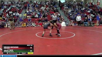 132 lbs Semifinal - Nevaeh Browder, Prattville vs Haley Pate, Brookwood Jr-Sr