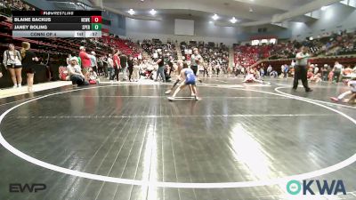67 lbs Consi Of 4 - Blaine Backus, Newkirk Takedown Club vs Janey Boling, Sperry Wrestling Club